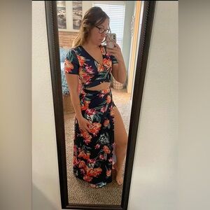 Unbranded sz L Hawaiian print skirt and shirt set